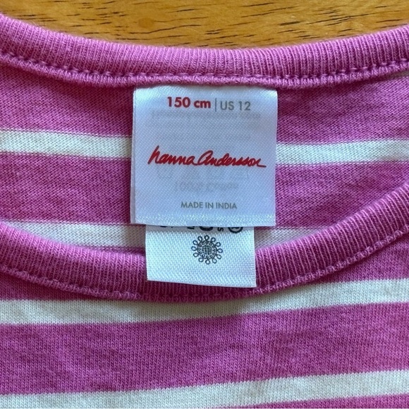 Hannah Anderson Long Sleeve Dress Rainbow Pink Stripe Size 12 - 150 cm - Picture 5 of 12